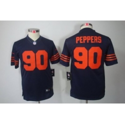 Nike Youth Chicago Bears #90 Julius Peppers Blue Color Limited Jerseys[Orange Number]