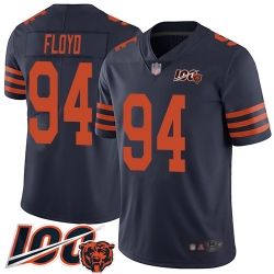 Youth Chicago Bears 94 Leonard Floyd Limited Navy Blue Rush Vapor Untouchable 100th Season Football Jersey