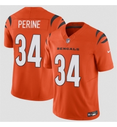 Men Cincinnati Bengals 34 Samaje Perine Orange 2025 F U S E Vapor Untouchable Limited Stitched Football Jersey Men Cincinnati Bengals 34 Samaje Perine Orange 2025 F U S E Vapor Untouchable Limited Stitched Football Jersey