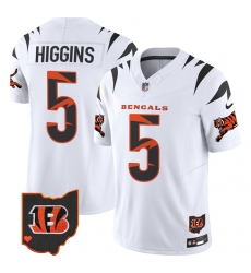 Men Cincinnati Bengals 5 Tee Higgins White Limited F U S E  Special Vapor Untouchable Limited Stitched Football Jersey