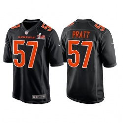 Men Cincinnati Bengals 57 Germaine Pratt 2022 Black Super Bowl LVI Game Stitched Jersey