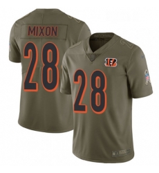 Mens Nike Cincinnati Bengals 28 Joe Mixon Limited Olive 2017 Salute to Service NFL Jersey