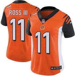 Bengals #11 John Ross III Orange Alternate Women Stitched Football Vapor Untouchable Limited Jersey