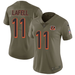 Nike Bengals #11 Brandon LaFell Olive Womens Stitched NFL Limited 2017 Salute to Service Jersey