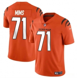 Youth Cincinnati Bengals 71 Amarius Mims Orange 2024 Draft Vapor Untouchable Limited Stitched Jersey