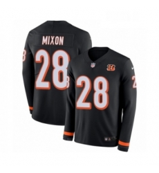 Youth Nike Cincinnati Bengals 28 Joe Mixon Limited Black Therma Long Sleeve NFL Jersey