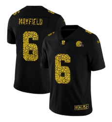 Cleveland Browns 6 Baker Mayfield Men Nike Leopard Print Fashion Vapor Limited NFL Jersey Black