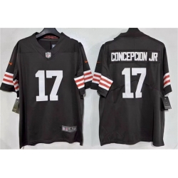 Men Cleveland Browns  17 KC Concepcion Brown 2026 Vapor Limited Stitched Football Jersey