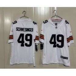 Men Cleveland Browns  49 Carson Schwesinger White 2026 Vapor Limited Stitched Football Jersey