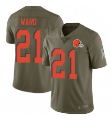 Mens Nike Cleveland Browns 21 Denzel Ward Limited Olive 2017 Salute to Service NFL Jersey