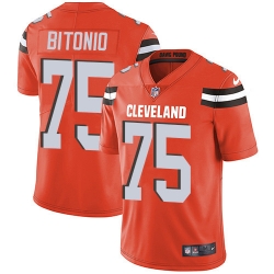 Youth Nike Browns 75 Joel Bitonio Orange Alternate Stitched NFL Vapor Untouchable Limited Jersey