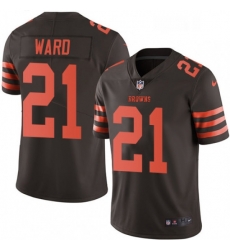 Youth Nike Cleveland Browns 21 Denzel Ward Limited Brown Rush Vapor Untouchable NFL Jersey