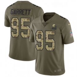 Youth Nike Cleveland Browns 95 Myles Garrett Limited OliveCamo 2017 Salute to Service NFL Jersey