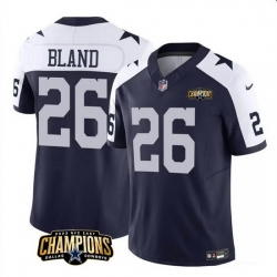 Men Dallas Cowboys 26 DaRon Bland Navy White 2023 F U S E  NFC East Champions Patch Stitched Football Jersey