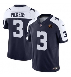 Men Dallas Cowboys 3 George pickens Navy 2023 F U S E With John Madden Patch Thanksgiving Vapor Limited Stitched Football Jersey Men Dallas Cowboys 3 George pickens Navy 2023 F U S E With John Madden Patch Thanksgiving Vapor Limited Stitched Football Jersey