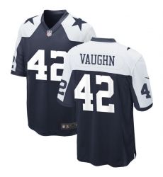 Men Dallas Cowboys 42 Vaughn  Navy White Thanksgiving Vapor Untouchable Limited Stitched Football Jersey