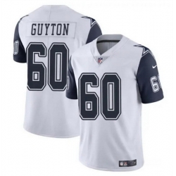 Men Dallas Cowboys 60 Tyler Guyton White 2024 Draft Color Rush Limited Stitched Football Jersey