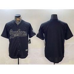 Men Dallas Cowboys Blank Black With Patch Cool Base Stitched Baseball Jersey