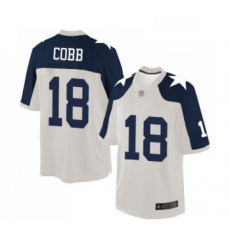 Mens Dallas Cowboys 18 Randall Cobb Limited White Throwback Alternate Football Jersey