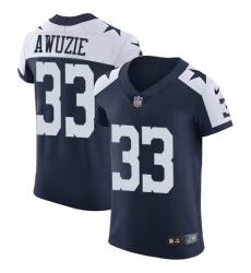 Nike Cowboys #33 Chidobe Awuzie Navy Blue Thanksgiving Mens Stitched NFL Vapor Untouchable Throwback Elite Jersey