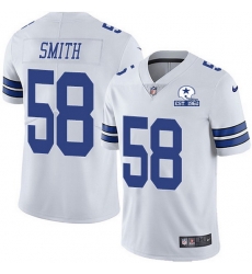 Nike Cowboys 58 Aldon Smith White Men Stitched With Established In 1960 Patch NFL Vapor Untouchable Limited Jersey