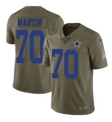 Nike Cowboys #70 Zack Martin Olive Mens Stitched NFL Limited 2017 Salute To Service Jersey