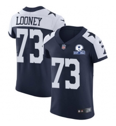 Nike Cowboys 73 Joe Looney Navy Blue Thanksgiving Men Stitched With Established In 1960 Patch NFL Vapor Untouchable Throwback Elite Jersey