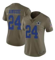 Nike Cowboys #24 Chidobe Awuzie Olive Womens Stitched NFL Limited 2017 Salute to Service Jersey