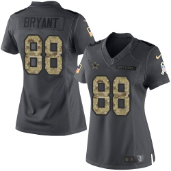 Nike Cowboys #88 Dez Bryant Black Womens Stitched NFL Limited 2016 Salute to Service Jersey
