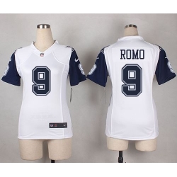 Nike Cowboys #9 Tony Romo White Womens Stitched NFL Elite Rush Jersey
