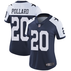 Women Cowboys 20 Tony Pollard Navy Blue Thanksgiving Stitched Football Vapor Untouchable Limited Throwback Jersey