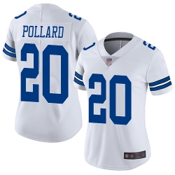 Women Cowboys 20 Tony Pollard White Stitched Football Vapor Untouchable Limited Jersey