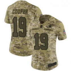 Women Dallas Cowboys 19 Amari Cooper Camo Limited 2018 Salute to Service Jersey