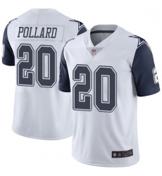 Youth Cowboys 20 Tony Pollard White Stitched Football Limited Rush Jersey