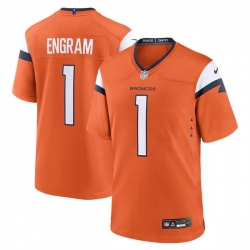 Men Denver Broncos 1 Evan Engram Orange 2025 Alternate Stitched Game Jersey