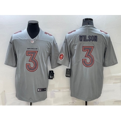 Men Denver Broncos 3 Russell Wilson Grey Atmosphere Fashion Stitched Jersey