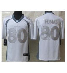 Nike Denver Broncos 80 Julius Thomas White Game Platinum NFL Jersey