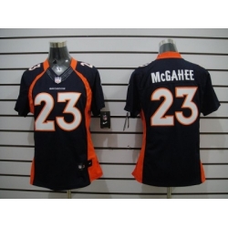 Nike Women NFL Denver Broncos #23 Willis McGahee Blue Jerseys