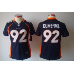 Women Nike Denver Broncos 92# Dumervil Blue [Women's NIKE LIMITED Jersey]