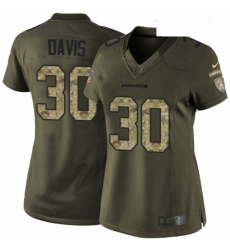 Womens Nike Denver Broncos 30 Terrell Davis Elite Green Salute to Service NFL Jersey