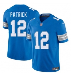 Men Detroit Lions 12 Tim Patrick Blue 2025 F U S E  Vapor Limited Stitched Jersey