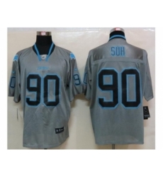 Nike Detroit Lions 90 Ndamukong Suh Grey Elite Lights Out NFL Jersey