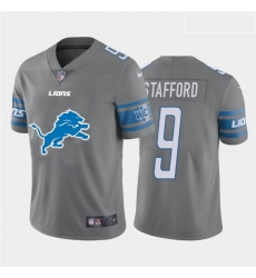 Nike Lions 9 Matthew Stafford Gray Team Big Logo Vapor Untouchable Limited Jersey