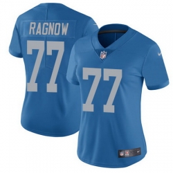 Nike Lions #77 Frank Ragnow Blue Throwback Womens Stitched NFL Vapor Untouchable Limited Jersey