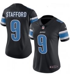 Womens Nike Detroit Lions 9 Matthew Stafford Limited Black Rush Vapor Untouchable NFL Jersey