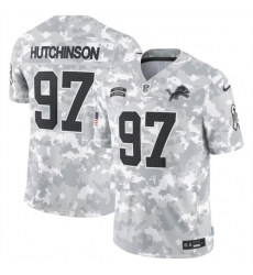 Youth Detroit Lions 97 Aidan Hutchinson 2024 F U S E Arctic Camo Salute To Service Limited Stitched Jersey