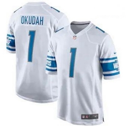 Youth Nike Lions 1 Jeff Okudah White Vapor Limited Jersey 2020 NFL Draft