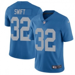 Youth Nike Lions 32 D'Andre Swift Blue Stitched NFL Vapor Untouchable Limited Jersey