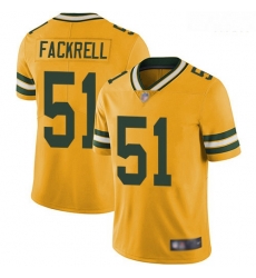 Packers 51 Kyler Fackrell Yellow Men Stitched Football Limited Rush Jersey
