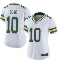 Women Green Bay Packers 10 Jordan Love White Limited Vapor Untouchable Jersey